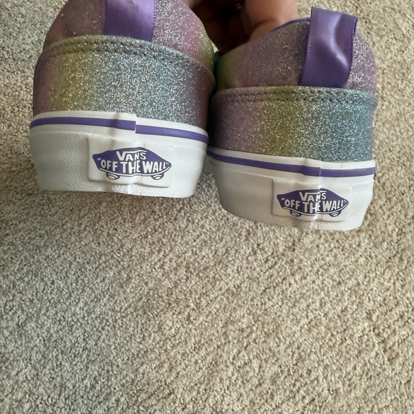 Vans Rainbow Glitter Asher Pull Ons Youth Size 6 Or Women’s Size 7 New No box - Picture 7 of 9